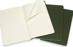 Cahier Journal Olinjerad Large Grön 3-Pack