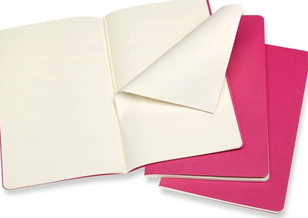 Cahier Journal Olinjerad Large Rosa 3-Pack