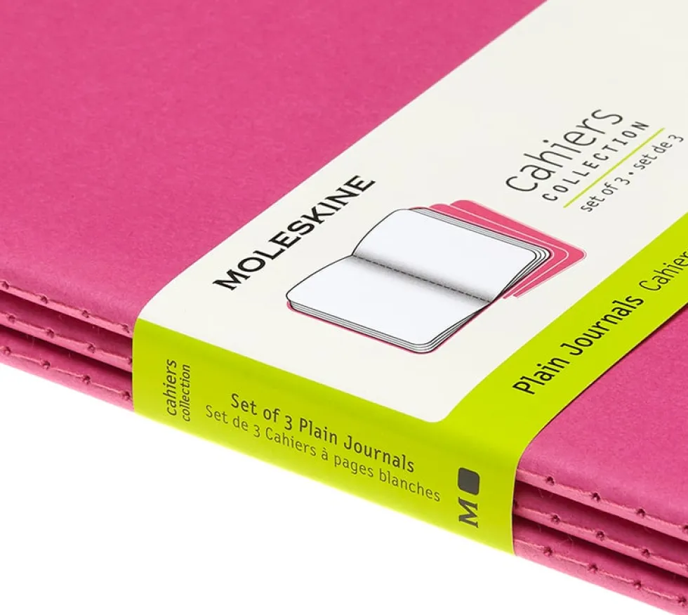 Cahier Journal Olinjerad Large Rosa 3-Pack