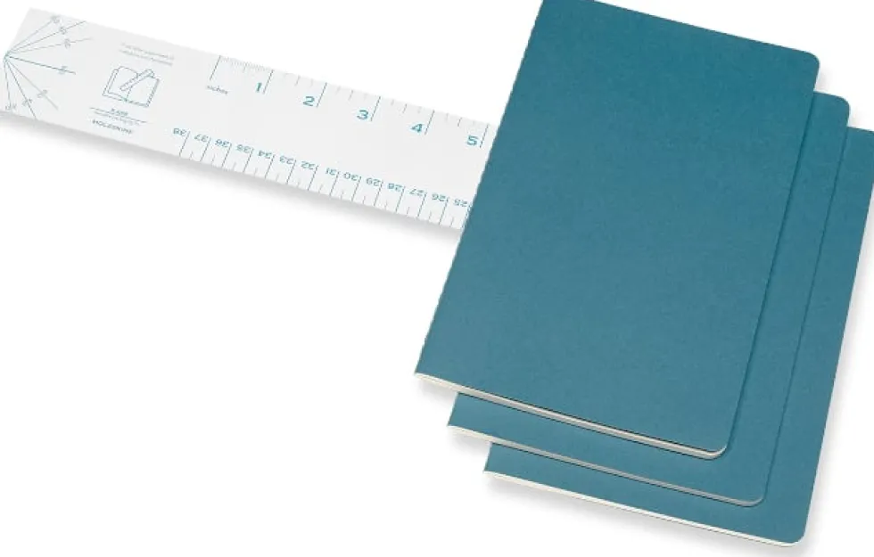 Cahier Journal Olinjerad Large Brisk Blue 3-Pack