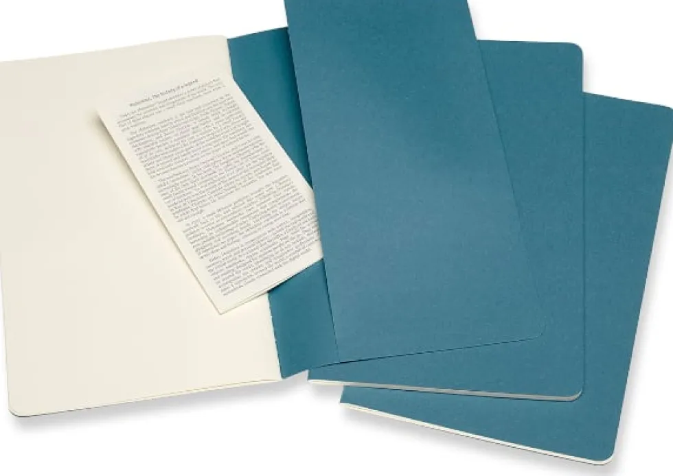 Cahier Journal Olinjerad Large Brisk Blue 3-Pack