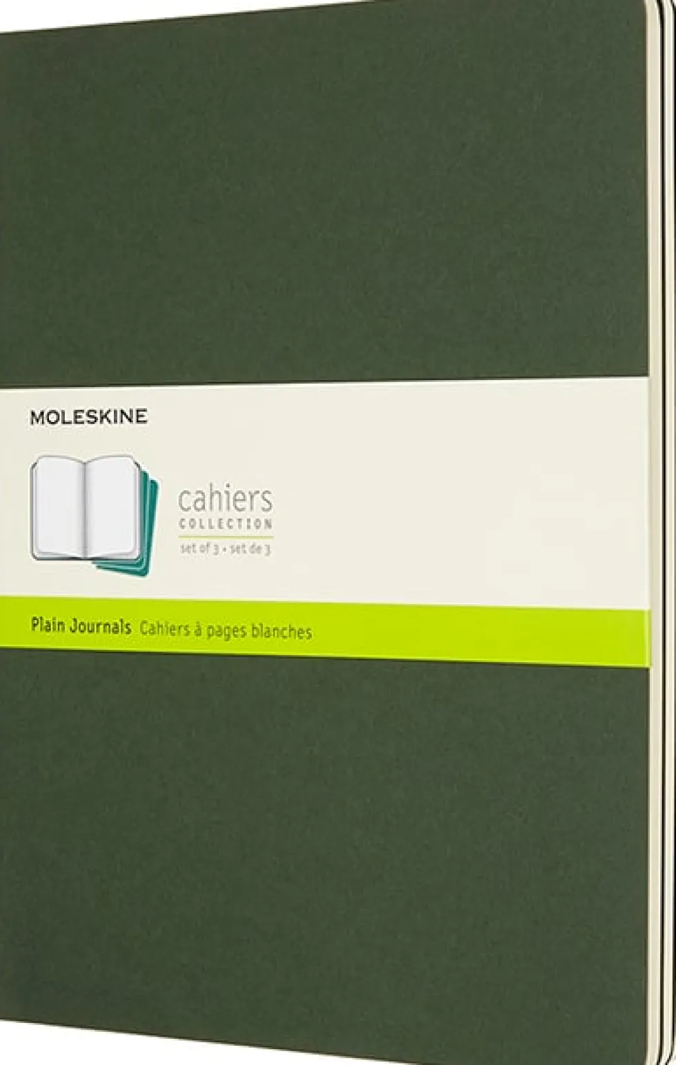 Cahier Journal Olinjerad XL Grön 3-Pack