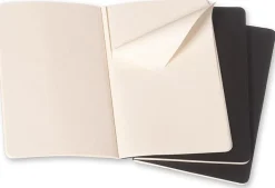 Cahier Journal Rutad Pocket Svart 3-Pack
