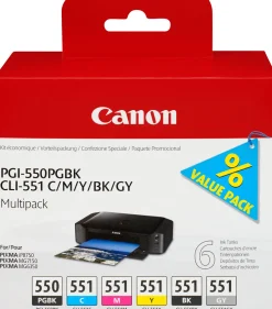 Canon PGI-550/CLI-551 PGBK/C/M/Y/BK/GY Multi