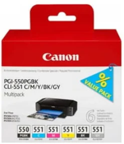 Canon PGI-550/CLI-551 PGBK/C/M/Y/BK/GY Multi