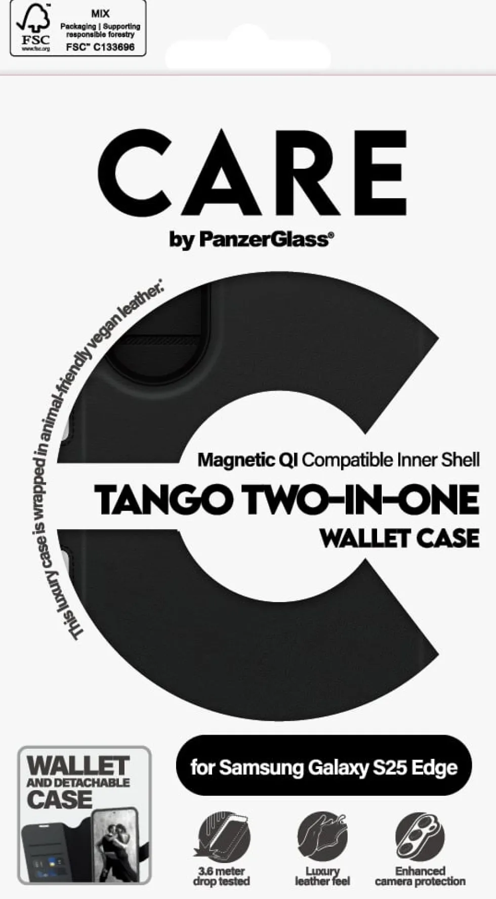 CARE Case Tango Two-in-One Wallet w. Qi Samsung S25 Edge