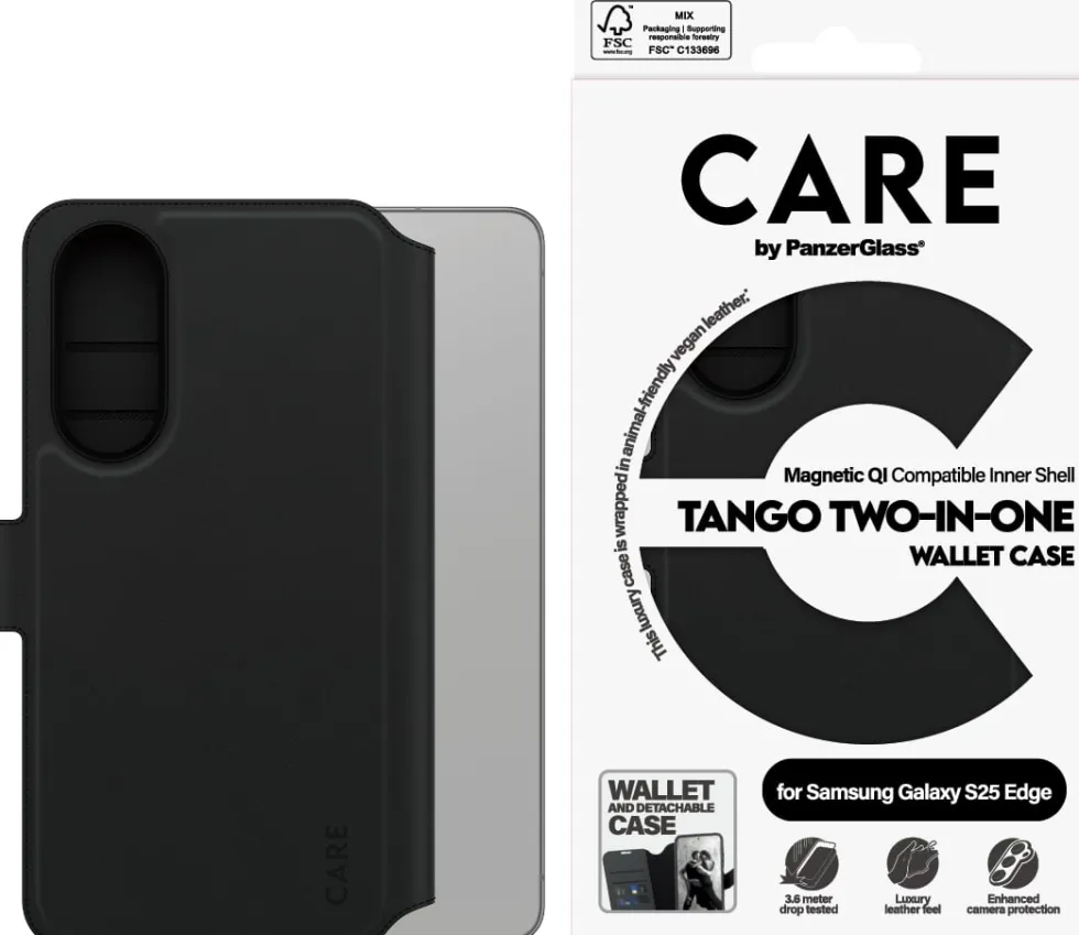 CARE Case Tango Two-in-One Wallet w. Qi Samsung S25 Edge