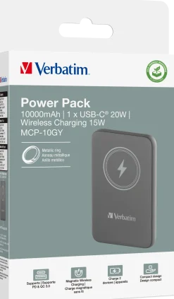 Charge ´n´ Go Magnetic Wireless Powerbank 10000, Grey