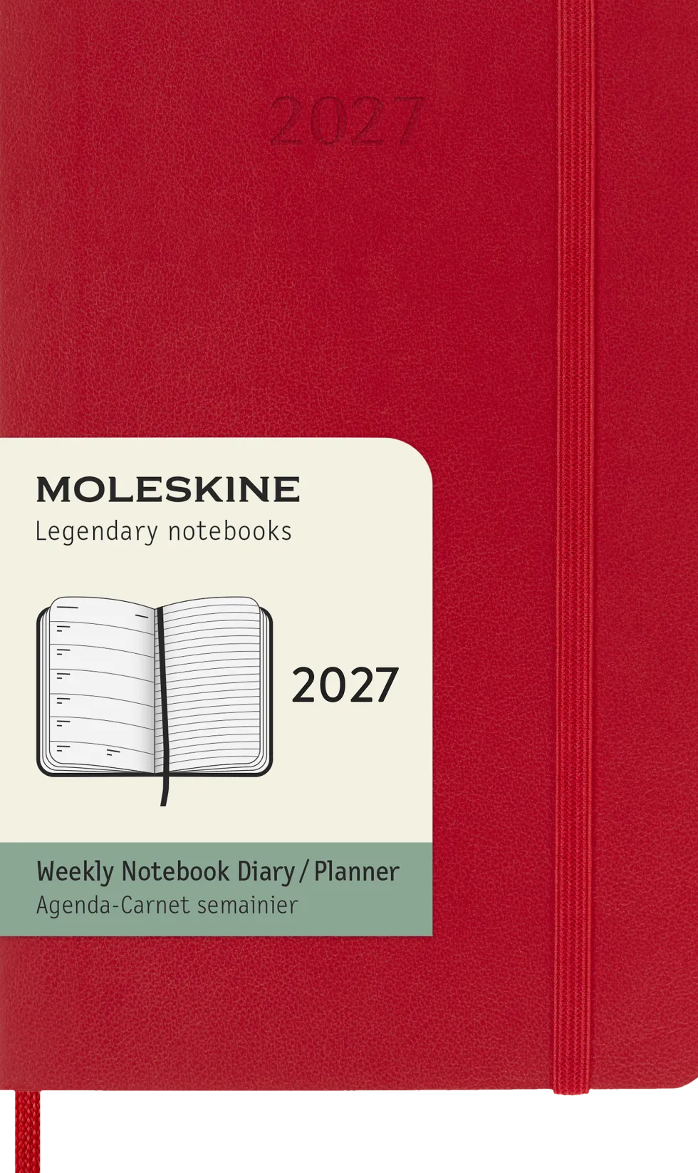 Classic Soft 12M Week Note Pocket Röd 2027