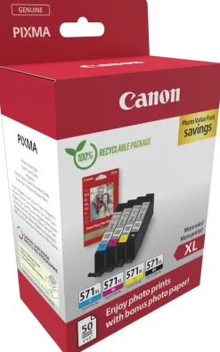 CLI-571XL value pack & 10x15 PP 201 (50)