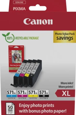 CLI-571XL value pack & 10x15 PP 201 (50)