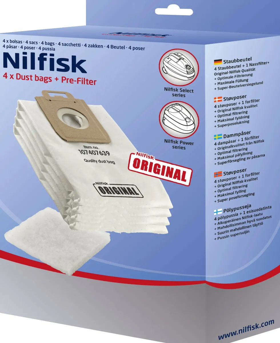 Dammsugarpåse NILFISK Select 4/fp