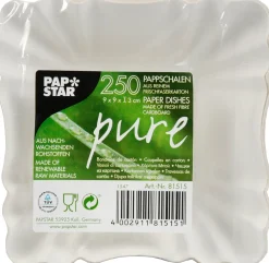 Demoskål PURE FSC 9x9x3cm vit 250/fp