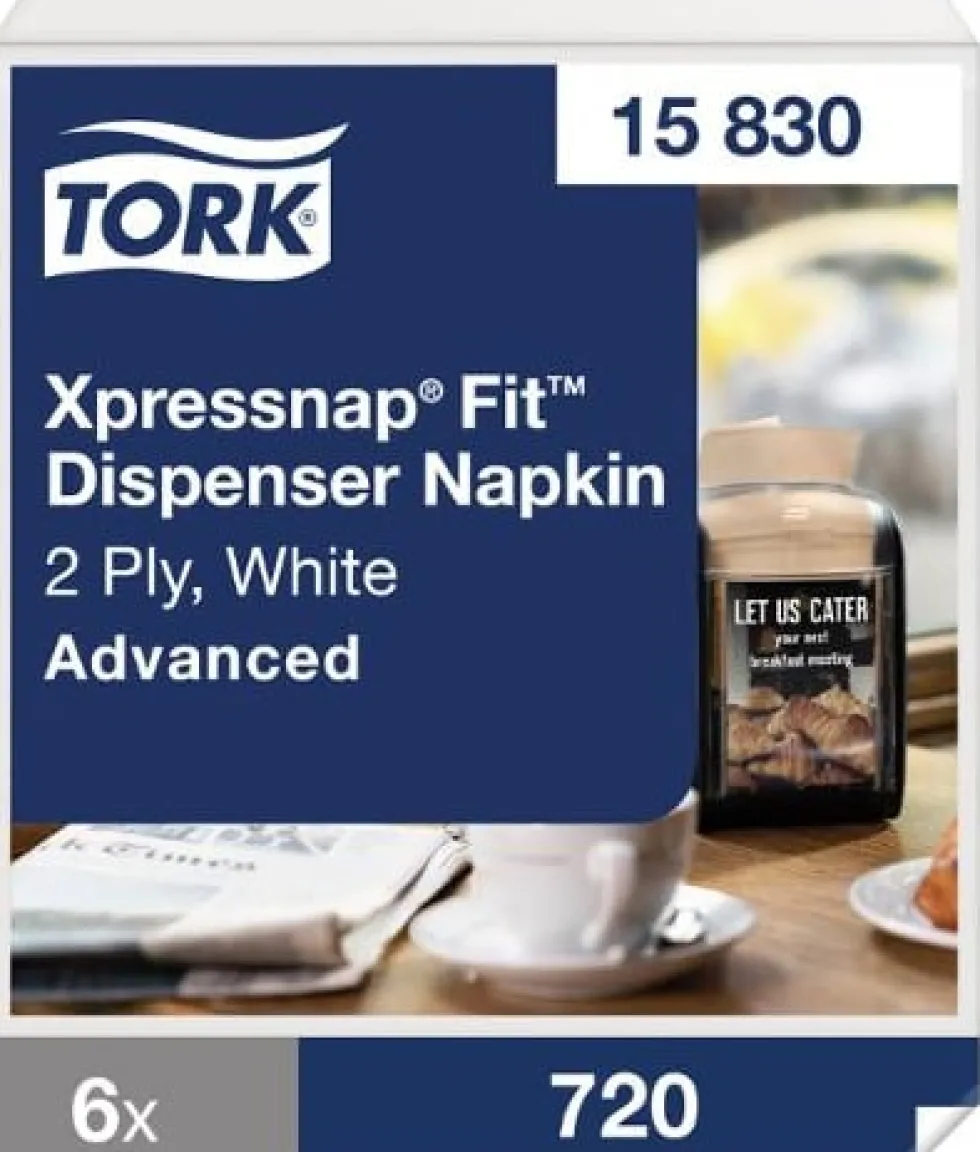 Dispenserservett TORK Xpressnap N14 vit 720/FP