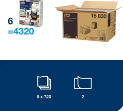 Dispenserservett TORK Xpressnap N14 vit 720/FP