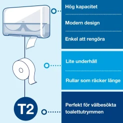 Dispenser Toalettpapper TORK Jumbo Twin Mini T2 vit