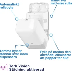 Dispenser Toalettpapper TORK Twin T6 vit
