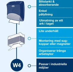 Dispenser Torkduk TORK W4, röd/svart