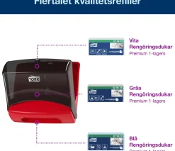 Dispenser Torkduk TORK W4, röd/svart
