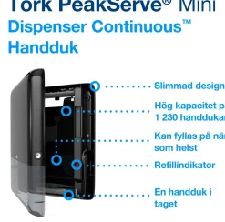 Dispenser TORK H5 Handduk PeakServe, svart