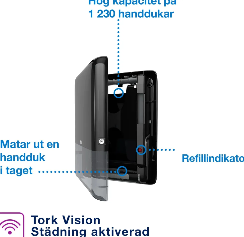 Dispenser TORK H5 Handduk PeakServe, svart