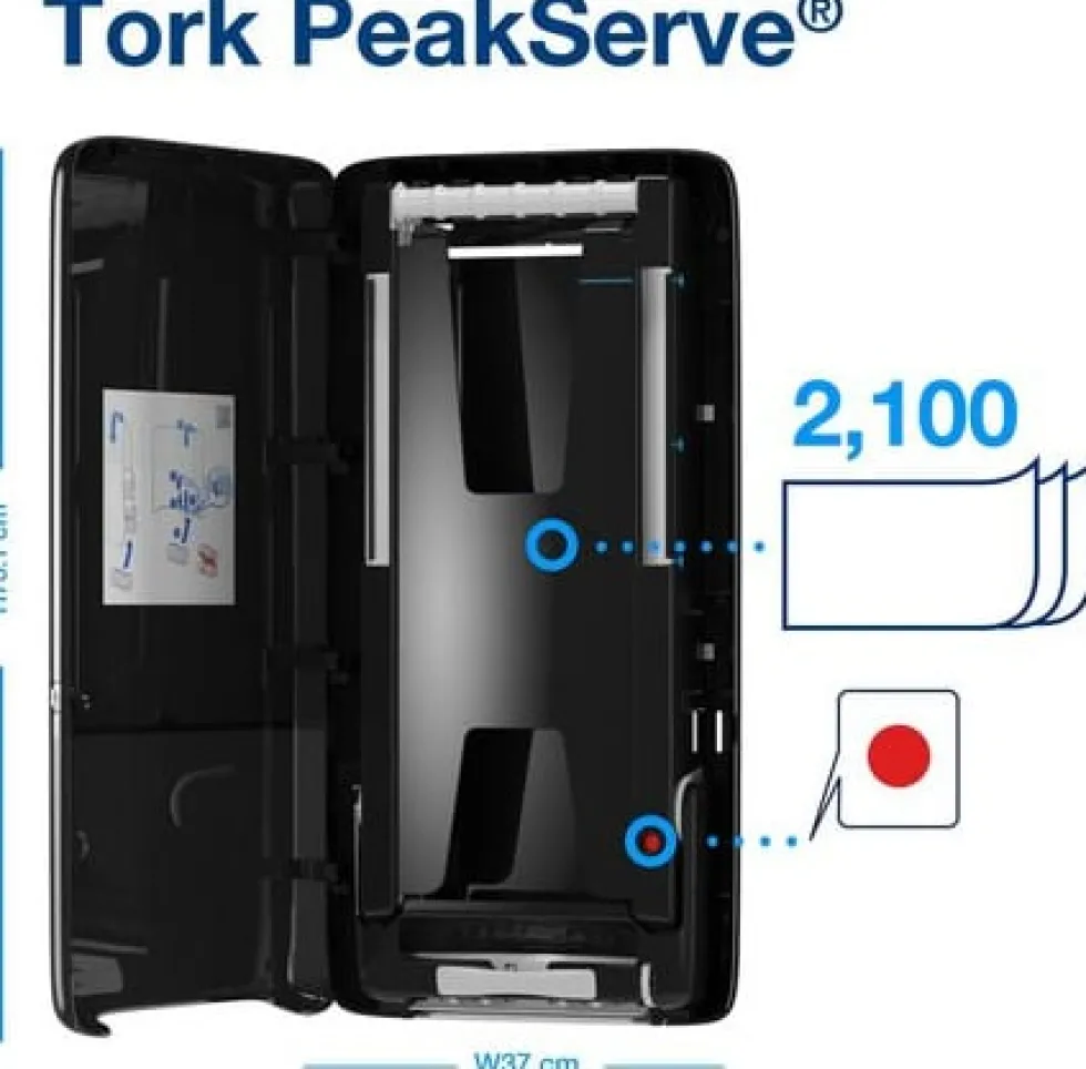 Dispenser TORK H5 Handduk PeakServe, svart