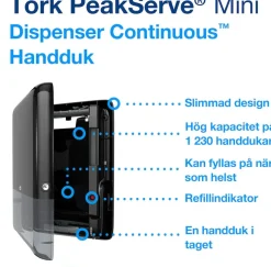 Dispenser TORK H5 Handduk PeakServe, svart
