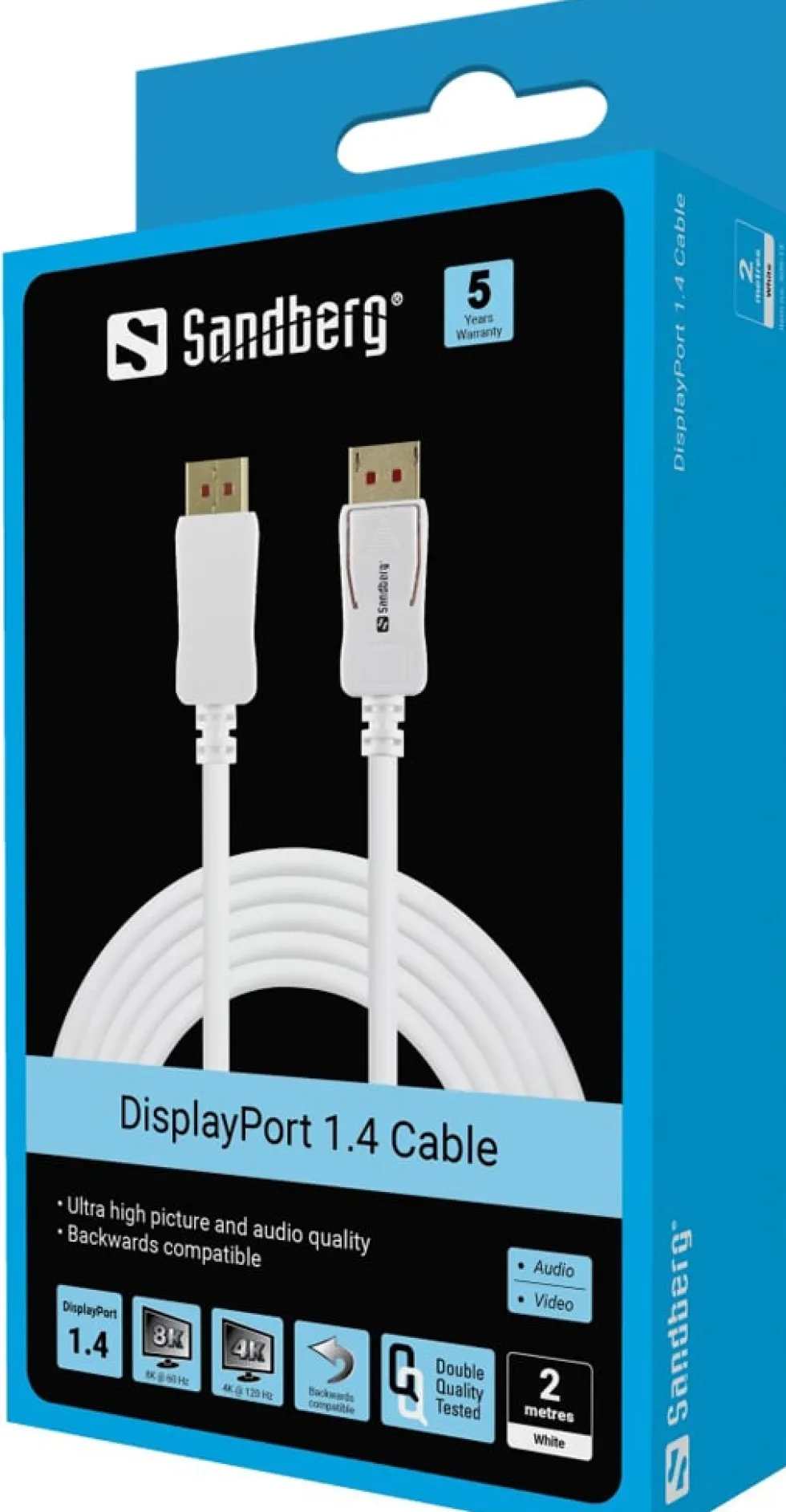 DisplayPort 1.4 8K/60Hz, White (2m)