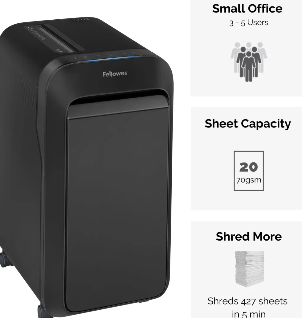 Dokumentförstörare FELLOWES LX220 svart P-4