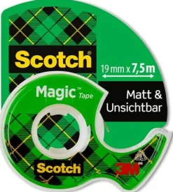 Dokumenttejp Scotch Magic 810 + Hållare, osynlig, 19mm x 7,5m