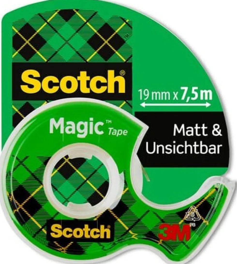 Dokumenttejp Scotch Magic 810 + Hållare, osynlig, 19mm x 7,5m
