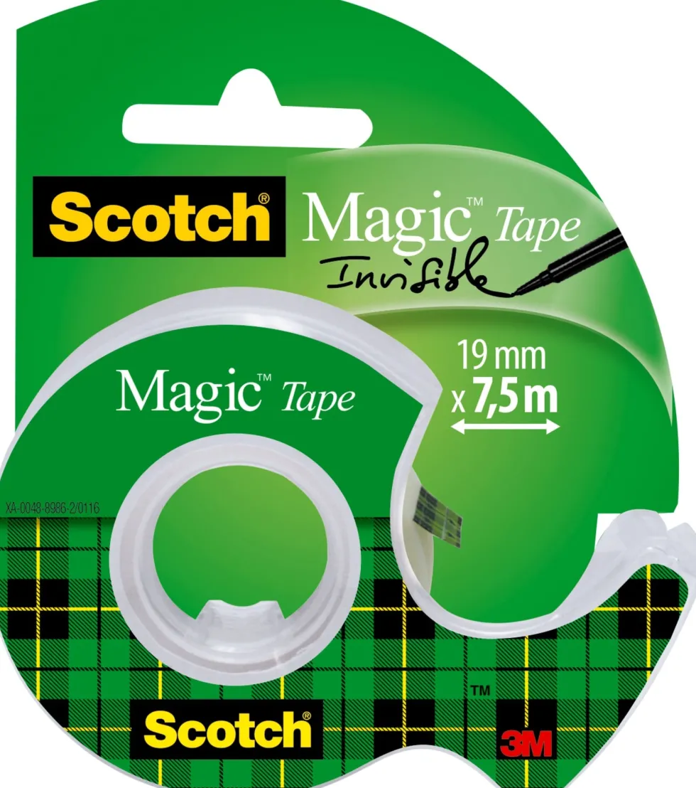 Dokumenttejp Scotch Magic 810 + Hållare, osynlig, 19mm x 7,5m