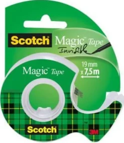 Dokumenttejp Scotch Magic 810 + Hållare, osynlig, 19mm x 7,5m
