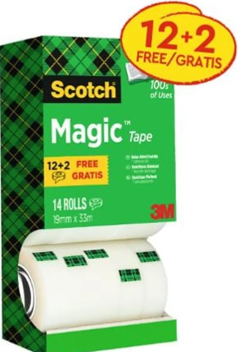 Dokumenttejp Scotch Magic 810, osynlig, 19mm x 33m, 14/fp
