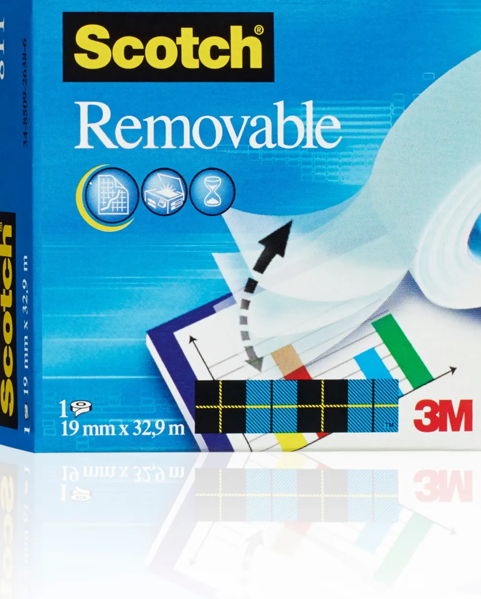Dokumenttejp Scotch Removable Magic 811, osynlig, 19mm x 33m