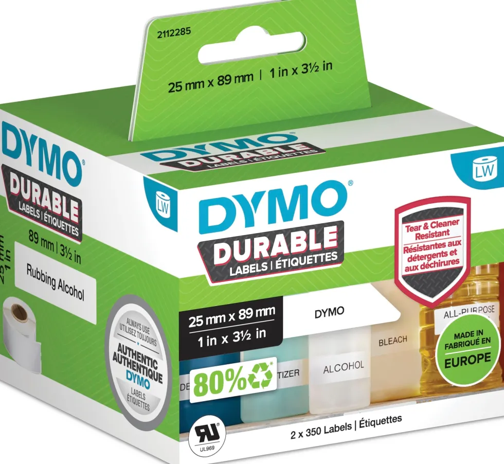 DYMO LabelWriter Durable 25 mm x 89 mm hylletiketter vita 2