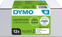 DYMO LabelWriter 36 mm x 89 mm Stora Adressetiketter Vit 12