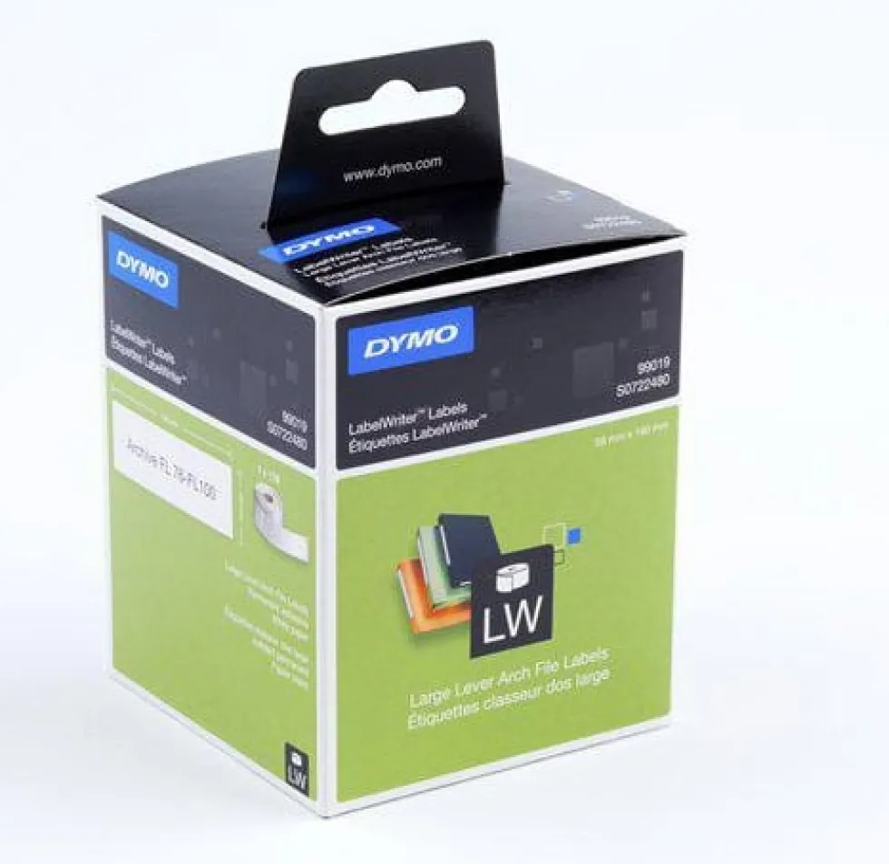 DYMO LabelWriter 59 mm x 190 mm Stora Ryggetiketter Vit 1 Ru