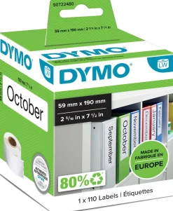 DYMO LabelWriter 59 mm x 190 mm Stora Ryggetiketter Vit 1 Ru