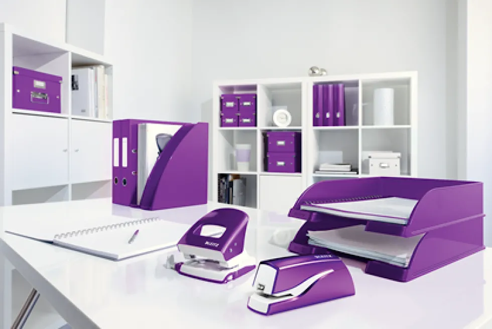 Elhäftare Leitz batteri WOW lila, 10ark