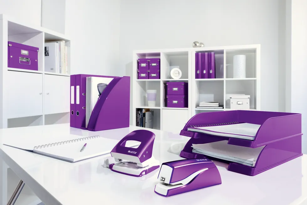 Elhäftare Leitz batteri WOW lila, 10ark