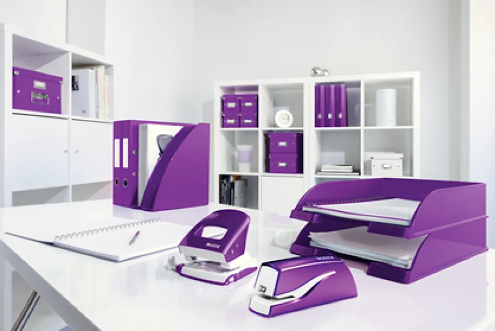 Elhäftare Leitz batteri WOW lila, 10ark