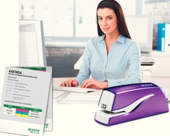 Elhäftare Leitz batteri WOW lila, 10ark