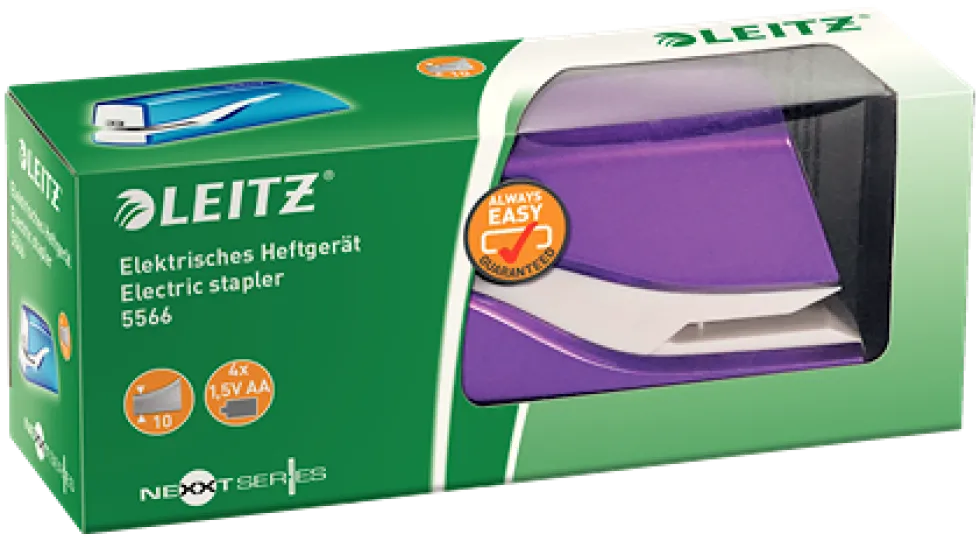 Elhäftare Leitz batteri WOW lila, 10ark