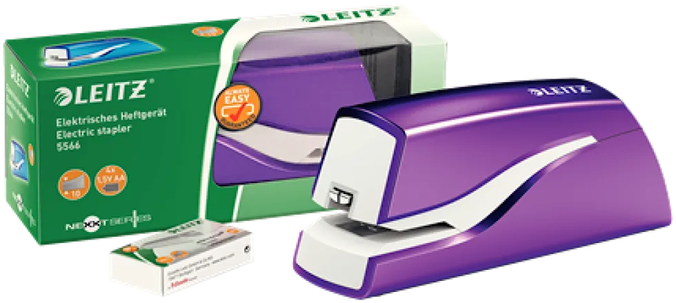 Elhäftare Leitz batteri WOW lila, 10ark