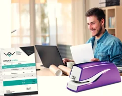 Elhäftare Leitz batteri WOW lila, 10ark