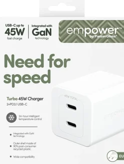 empower by PanzerGlass - Strömadapter - 45 Watt - Strömmatning