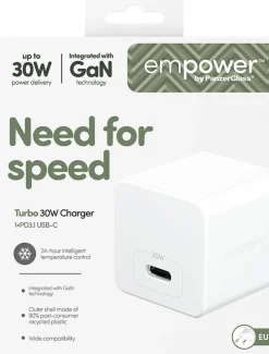 empower by PanzerGlass - Strömadapter - 30 Watt - Strömmatning