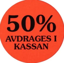 Etikett 50% avdrages i kassan 2000/RL