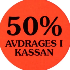 Etikett 50% avdrages i kassan 2000/RL